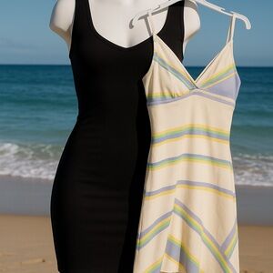 Billabong Cream and Multicolor Striped Mini Dress